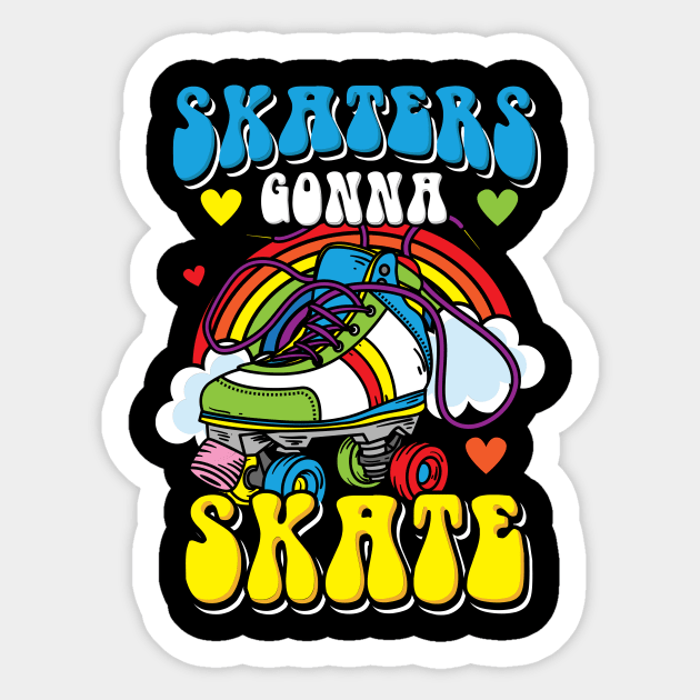 Roller Skating T Shirt retro blades Sticker by biNutz